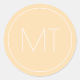 Moderne tonal Initialen Wedding met champagne Ronde Sticker
