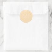 Moderne tonal Initialen Wedding met champagne Ronde Sticker (Tas)