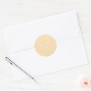 Moderne tonal Initialen Wedding met champagne Ronde Sticker