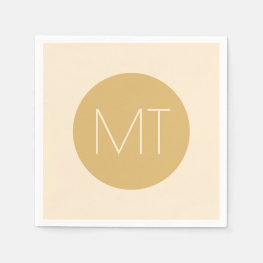 Moderne tonal Initialen Wedding met champagne Servet (Voorkant)