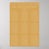 Moderne tonal Wedding Seating Chart Poster (Voorkant)