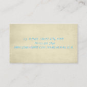 Moderne toneelschrijver met metaal visitekaartje (Achterkant)