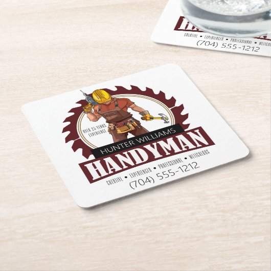 Moderne tools voor Handyman Maintenance Contractor Kartonnen Onderzetters (Schuin)