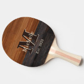 Moderne toon monogram hout 2 tafeltennisbatje (Zijkant)