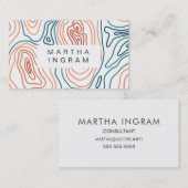 Moderne Topografie Kaart Abstract Ontwerp Visitekaartje (Voorkant / Achterkant)