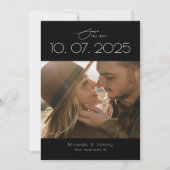 Moderne Topografie Minimalistische trouwfoto Save The Date (Voorkant)