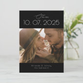 Moderne Topografie Minimalistische trouwfoto Save The Date (Staand voorkant)