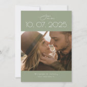 Moderne Topografie Sage Trouwfoto Save The Date (Voorkant)