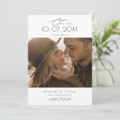 Moderne Topografie Trouwfoto Save The Date (Staand voorkant)