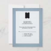 Moderne Torah Bar Mitswa Reply RSVP Grijs Blauw Kaart (Achterkant)