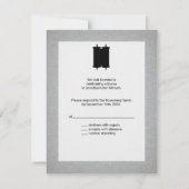 Moderne Torah Bar Mitswa Reply RSVP Grijs Blauw Kaart (Achterkant)