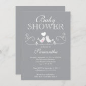 Moderne Tortelduifjes Baby shower Kaart (Voorkant / Achterkant)