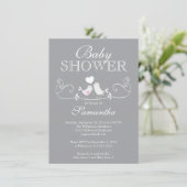 Moderne Tortelduifjes Baby shower Kaart (Staand voorkant)
