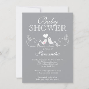 Moderne Tortelduifjes Baby shower Kaart