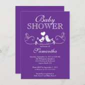 Moderne Tortelduifjes Baby shower Kaart (Voorkant / Achterkant)