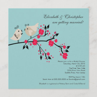 Moderne Tortelduifjes Bridal Shower Kaart