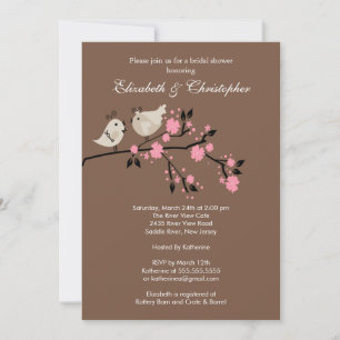 Moderne Tortelduifjes Couples Bridal Shower Invita Kaart