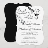 Moderne Tortelduifjes Couples Bridal Shower Invita Kaart (Voorkant / Achterkant)