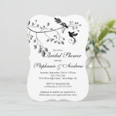 Moderne Tortelduifjes Couples Bridal Shower Invita Kaart (Staand voorkant)