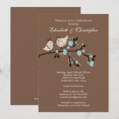 Moderne Tortelduifjes Couples Bridal Shower Invita Kaart (Voorkant / Achterkant)