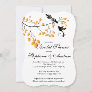 Moderne Tortelduifjes Couples Bridal Shower Invita Kaart