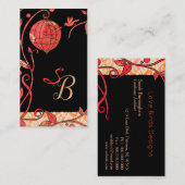 Moderne Tortelduifjes Monogram Visitekaartje (Voorkant / Achterkant)