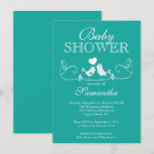 Moderne Tortelduifjes Neutraal Baby shower Uitnodi Kaart (Voorkant / Achterkant)