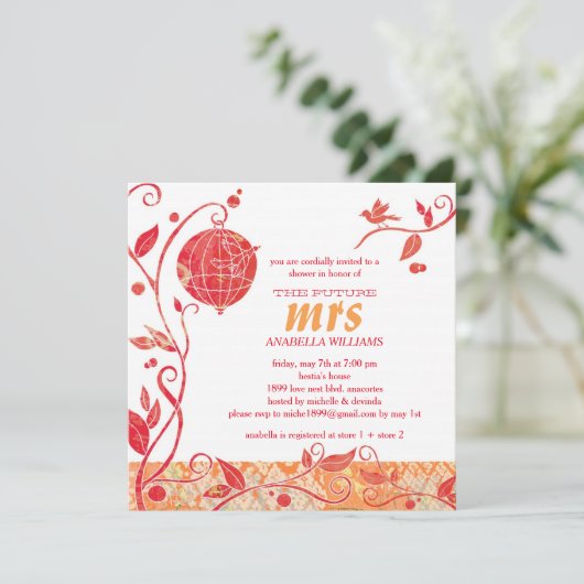 Moderne Tortelduifjes Vrijgezellenfeest Kaart (Staand voorkant)