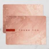 Moderne Toscaanse Roze Gouden & Rode Bewerkbare Bedankkaart (Voorkant / Achterkant)