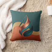 Moderne Traandrop Golf Teal Koper Goud Kussen (Deken)