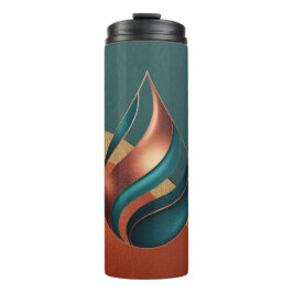 Moderne Traandrop Golf Teal Koper Goud Thermosbeker