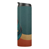 Moderne Traandrop Golf Teal Koper Goud Thermosbeker (Geroteerd rechts)