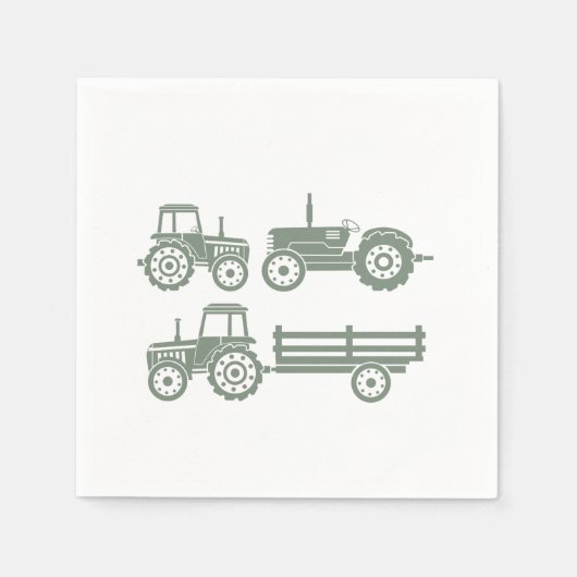 Moderne Tractor Kinder Verjaardagsfeestje Servet (Voorkant)