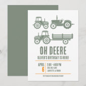 Moderne Tractor Kinderverjaardagsfeestje  Kaart (Voorkant / Achterkant)