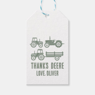 Moderne tractor verjaardagsfeestje favoriet cadeaulabel