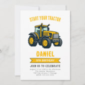 Moderne Tractor Verjaardagsfeestuitnodiging Kaart (Voorkant)