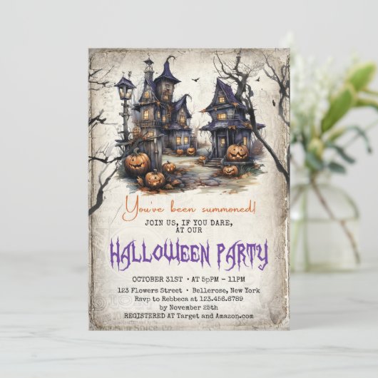 Moderne traditie klassiek Halloween Party Fun Kaart (Staand voorkant)