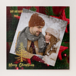 Moderne traditionele feestfoto's in rood legpuzzel