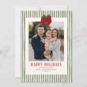 Moderne Traditionele Prettige Feestdagen Naam & Fo Feestdagenkaart (Voorkant)