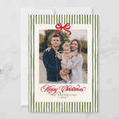 Moderne traditionele vrolijk kerstfeest naam & fot feestdagenkaart (Voorkant)