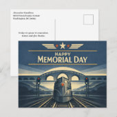 Moderne Train Streamline Memorial Day  Feestdagenkaart (Voorkant / Achterkant)