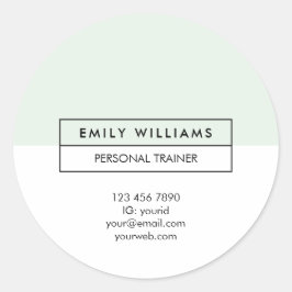Moderne Trainer Clean Layout Pastel Groene Promoti Ronde Sticker
