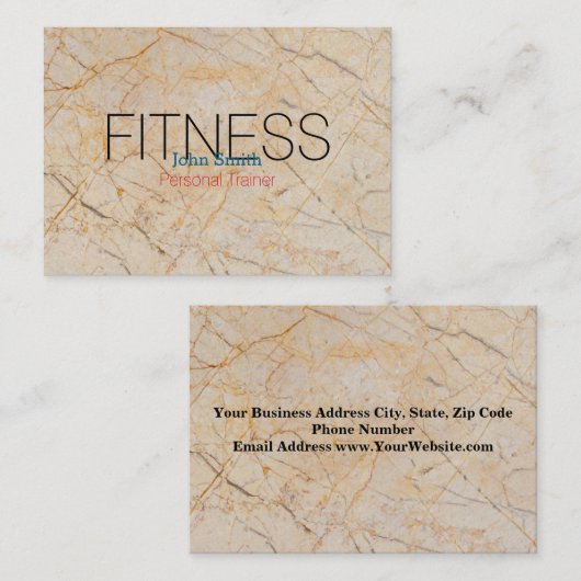 Moderne trainer voor draagbare marmer persoonlijke visitekaartje (Voorkant / Achterkant)