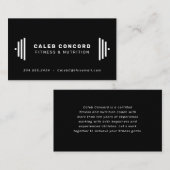 Moderne trainer voor fitnessmodellen zwart visitekaartje (Voorkant / Achterkant)