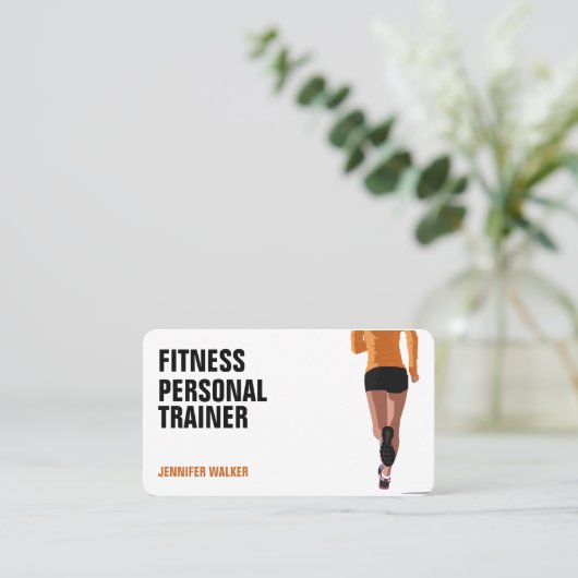 Moderne trainer voor persoonlijke fitness visitekaartje (Staand voorkant)
