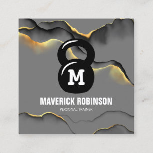 Moderne trainer voor professionele geschiktheid vierkante visitekaartje
