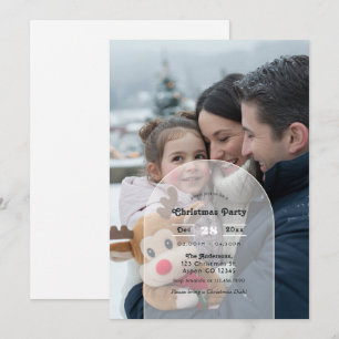 Moderne Transparante Boog Overlay Kerstfeest Kaart