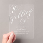 Moderne transparante kalligrafie script bruiloft acryl uitnodigingen (Insitu (Draagbaar))