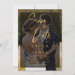 Moderne transparante overlay foto save the date In Kaart