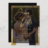 Moderne transparante overlay foto save the date In Kaart (Voorkant / Achterkant)